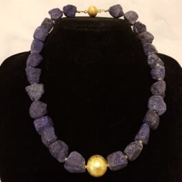 Lapis lazuli hewn, with gilded silver ball