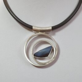 Blue boulder opal pendant
