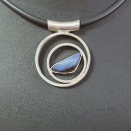 Blue boulder opal pendant